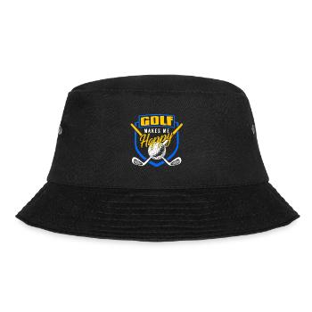 Golf Makes Me Happy Cool Golfing Design T-Shirt - Bucket Hat - black - Front - Lela (165cm)