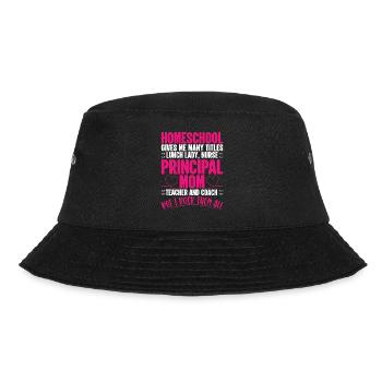 Distance Learning Home School Teacher Online Class - Bucket Hat - black - Front - Lela (165cm)