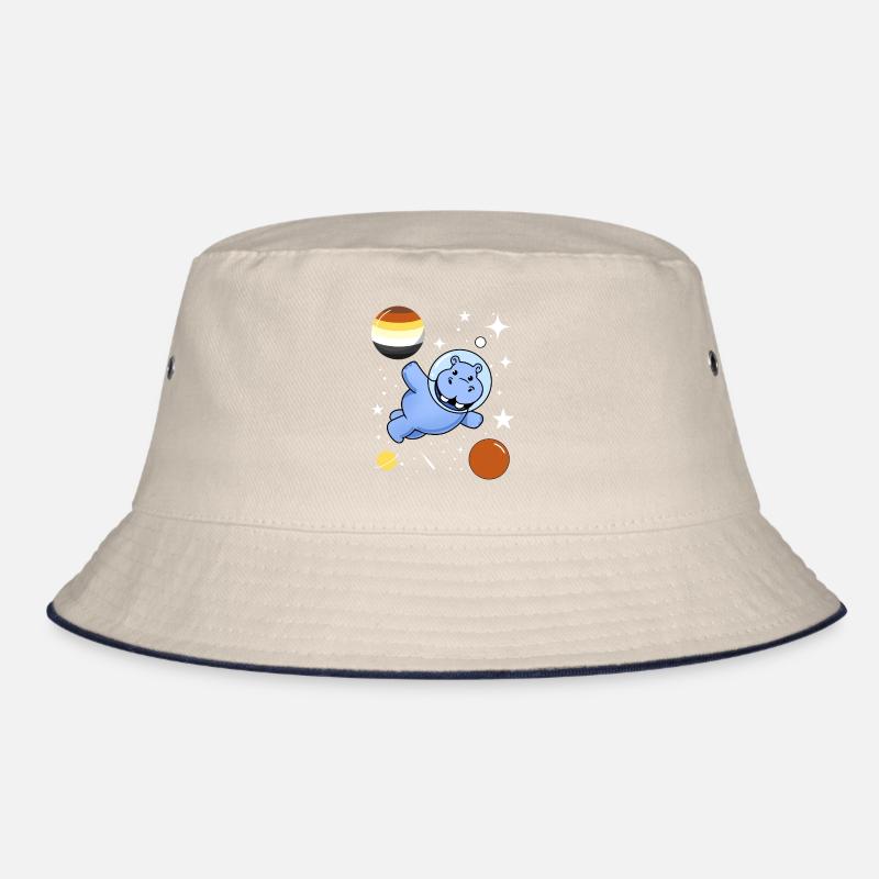 Hippo Astronaut Gay Bear Pride Bucket Hat