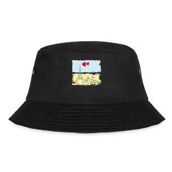Paris Eiffelturm Frankreich Baguette Stadt Liebe - Bucket Hat - Schwarz - Vorne - Lela (165cm)