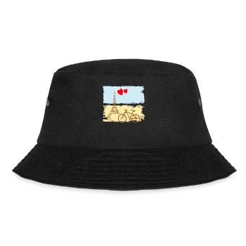 Paris Eiffelturm Frankreich Baguette Stadt Liebe - Bucket Hat - Schwarz - Vorne - Lela (165cm)
