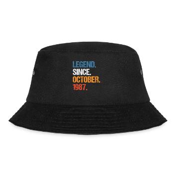 Legend Since Oktober 1987 Geburtstag - Bucket Hat - Schwarz - Vorne - Lela (165cm)
