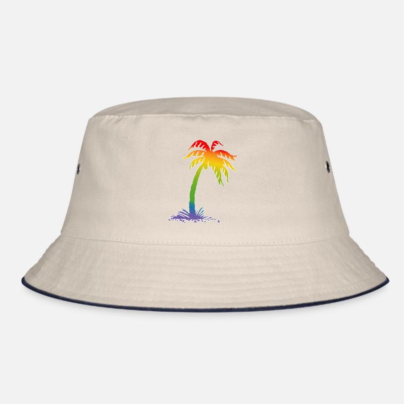 Regenbogen Palme white Bucket Hat