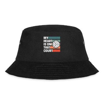 My Heart Is On That Court For Volleyball Dad Mom - Bucket Hat - black - Front - Lela (165cm)