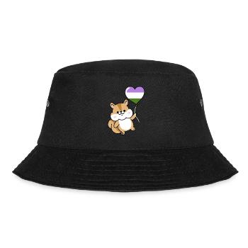 Squirrel Heart Balloon Genderqueer - Bucket Hat - black - Front - Lela (165cm)