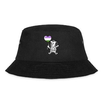 Zebra Herzballon Genderqueer Pride - Bucket Hat - Schwarz - Vorne - Lela (165cm)