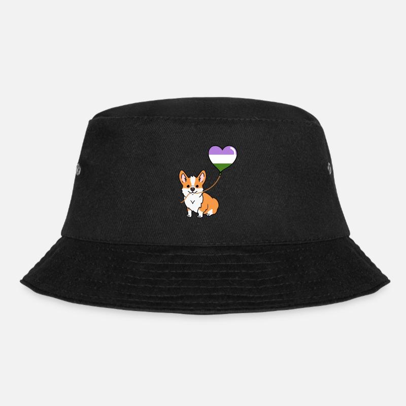 Corgi avec ballon Genderqueer - Bob - noir