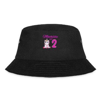 Kindergeburtstag 2 Jahre Mädchen Name Mathilda - Bucket Hat - Schwarz - Vorne - Lela (165cm)