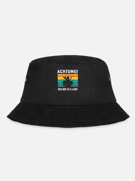 Drummer Schlagzeug Schlagzeuger 12. Geburtstag - Bucket Hat - Schwarz