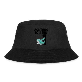 1.Geburtstag Wal 1 Jahr alt Geschenk - Bucket Hat - Schwarz - Vorne - Lela (165cm)