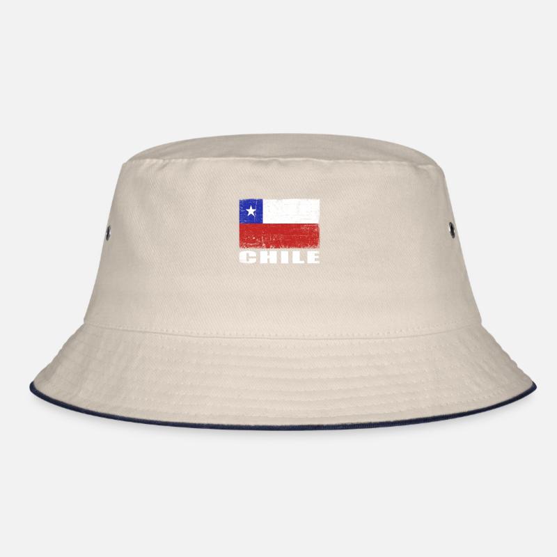 Chile Flag Grunge Chile Flag Bucket Hat