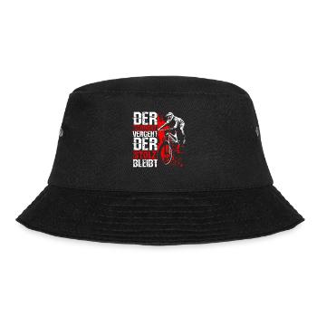 Mountainbike MTB Schmerz vergeht Stolz bleibt! MTB - Bucket Hat - Schwarz - Vorne - Lela (165cm)