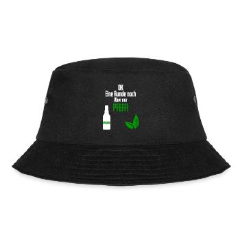 Pfeffi Saufen Pfefferminz Schnaps Party Spruch - Bucket Hat - Schwarz - Vorne - Lela (165cm)