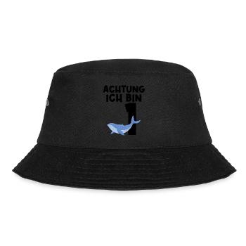 1.Geburtstag Wal 1 Jahr alt Geschenk - Bucket Hat - Schwarz - Vorne - Lela (165cm)