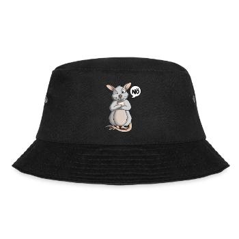Ratten Nö Hausratten Ratte Kinder Mädchen Jungen - Bucket Hat - Schwarz - Vorne - Lela (165cm)