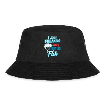 I Just Freaking Love Studying Fish T-Shirt Present - Bucket Hat - black - Front - Lela (165cm)