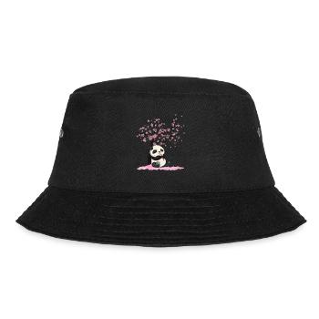Japanische Kirschblüte Panda Pandabär Japan Blüte - Bucket Hat - Schwarz - Vorne - Lela (165cm)