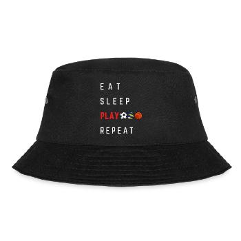 Eat, sleep, play, repeat - Bucket Hat - black - Front - Lela (165cm)