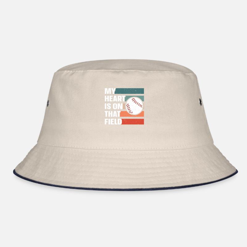 My Heart Is On That Field For Baseball Mama Papa Bucket Hat
