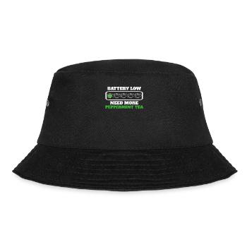 Lustiger Minzkräutertee - Bucket Hat - Schwarz - Vorne - Lela (165cm)