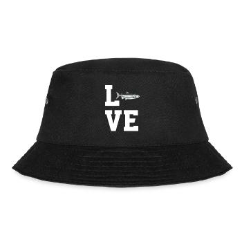 Liebe Lachs - Bucket Hat - Schwarz - Vorne - Lela (165cm)