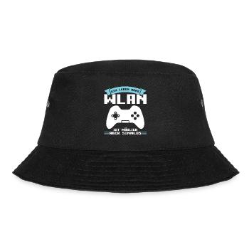 Gaming Zocken Gamer Geschenk - Bucket Hat - Schwarz - Vorne - Lela (165cm)