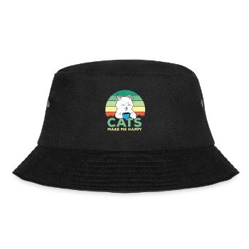 Cat Cats Cat Lover Pet - Bucket Hat - black - Front - Lela (165cm)