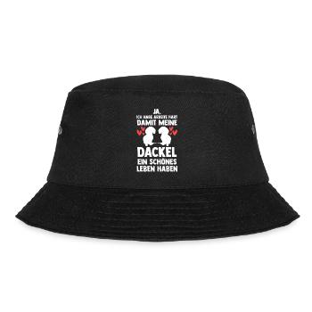 Dackel Hund Dachshund Geschenk - Bucket Hat - Schwarz - Vorne - Lela (165cm)