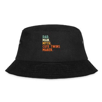Twin Father Saying Papa Man Myth Cute - Bucket Hat - black - Front - Lela (165cm)