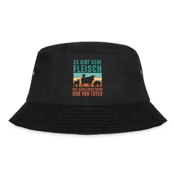 Vegetarier Veganer Tierschutz Tierrecht Veggie - Bucket Hat - Schwarz - Vorne - Lela (165cm)
