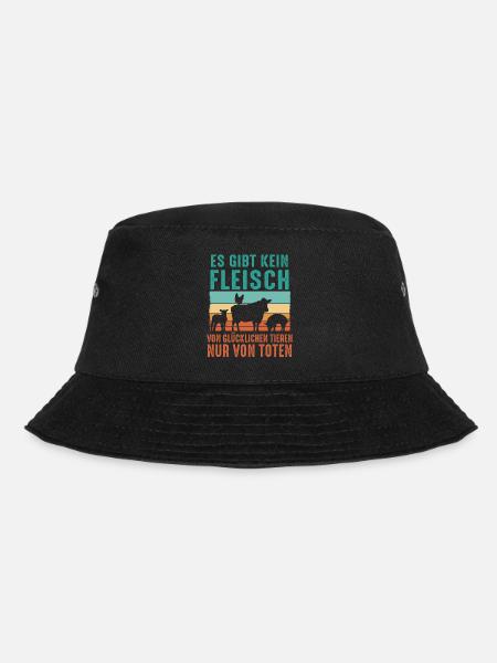 Vegetarier Veganer Tierschutz Tierrecht Veggie - Bucket Hat - Schwarz