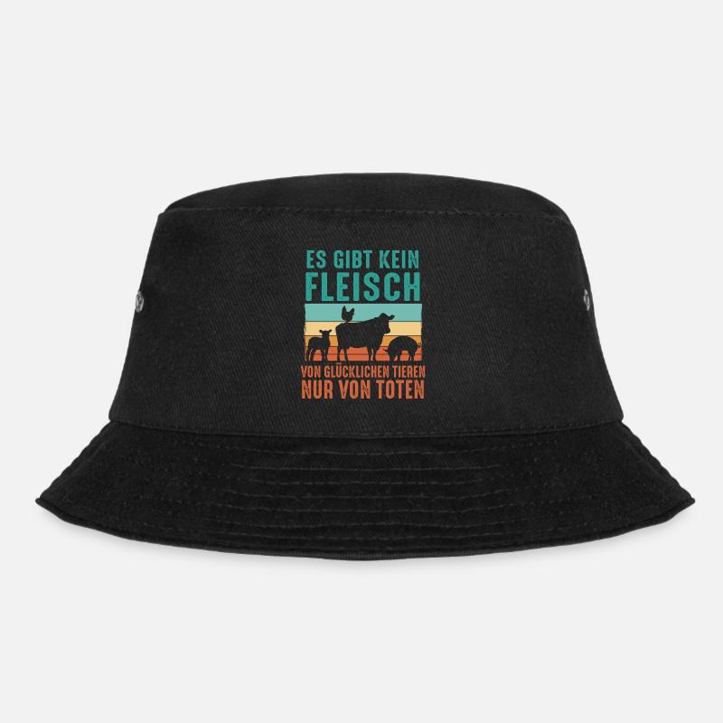 Vegetarier Veganer Tierschutz Tierrecht Veggie - Bucket Hat - Schwarz