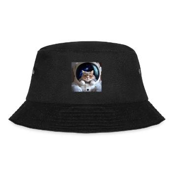 Katze im Weltraum - Bucket Hat - Schwarz - Vorne - Lela (165cm)