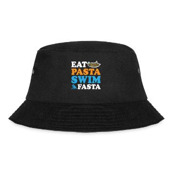 Eat Pasta Swim Fasta 9 - Bucket Hat - Schwarz - Vorne - Lela (165cm)