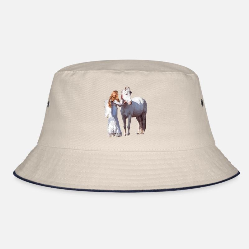 Glückliches Pferd mit Engel Bucket Hat
