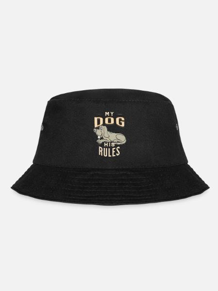 my dog his rules fun T-shirt for dog owners - Bucket Hat - black