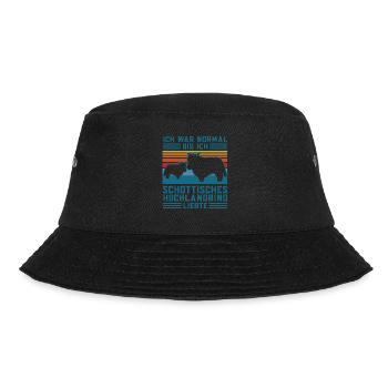 Rind Schottisches Hochlandrind Bauernhof Geschenk - Bucket Hat - Schwarz - Vorne - Lela (165cm)