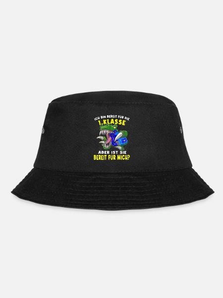Einschulung Schulkind 2022 Dinosaurier - Bucket Hat - Schwarz