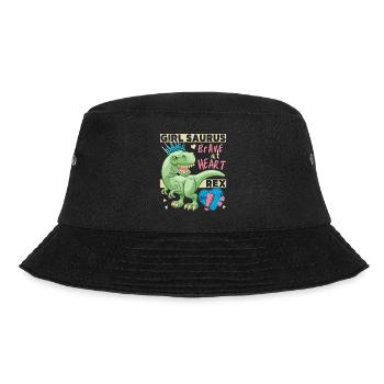 Girl dinosaur, girl dinosaur, funny dinosaur - Bucket Hat - black - Front - Lela (165cm)