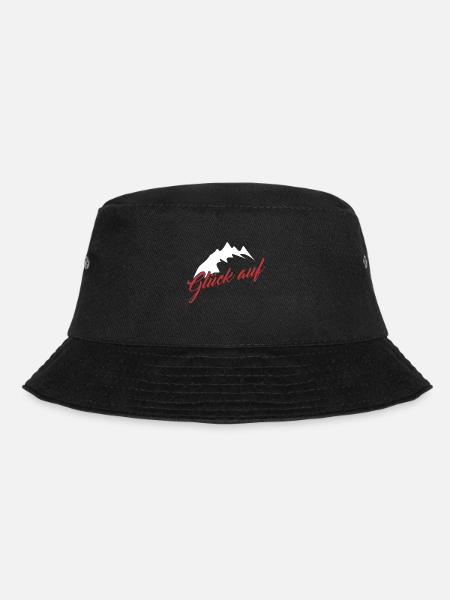 Erzgebirge Wandern Glück auf - Bucket Hat - Schwarz