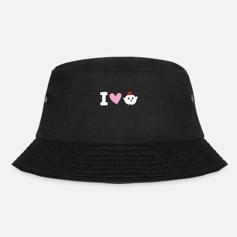 Hühner lieben Ich liebe Hühner - Bucket Hat - Schwarz