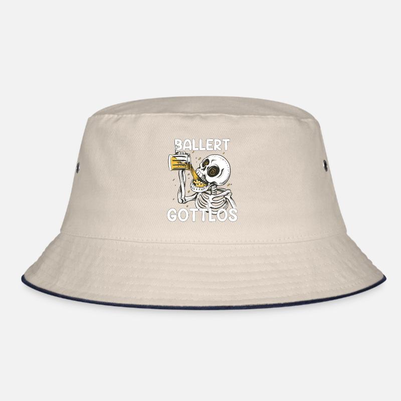 Bier trinken Skelett Alkohol Geschenk Bucket Hat