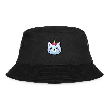 Magisches Caticorn Design Süßes Geschenk für Katzenliebhaber - Bucket Hat - Schwarz - Vorne - Lela (165cm)