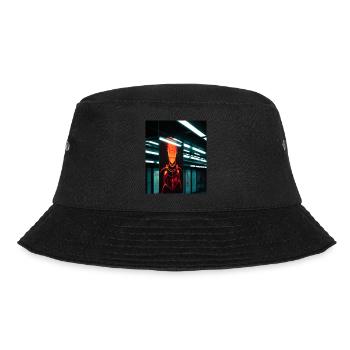 Futuristisches Cyborg in U-Bahn Station - Bucket Hat - Schwarz - Vorne - Lela (165cm)