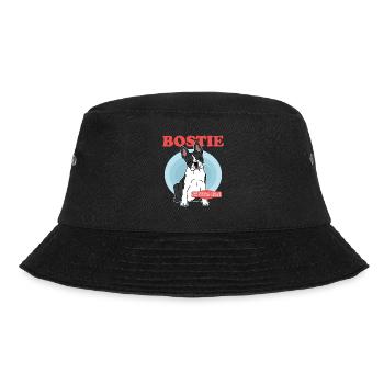 Boston Terrier | Hunde Hundebesitzer Geschenk - Bucket Hat - Schwarz - Vorne - Lela (165cm)