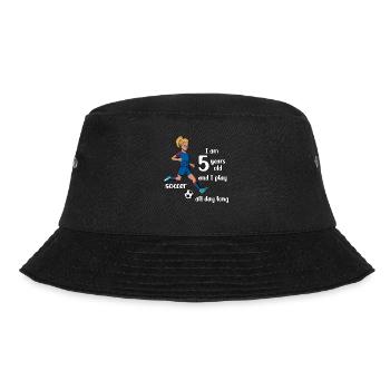 Girl shoots football - I'm 5 years old - Bucket Hat - black - Front - Lela (165cm)
