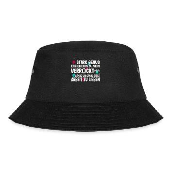 Kita Spruch für Erzieherin Kindergarten - Bucket Hat - Schwarz - Vorne - Lela (165cm)