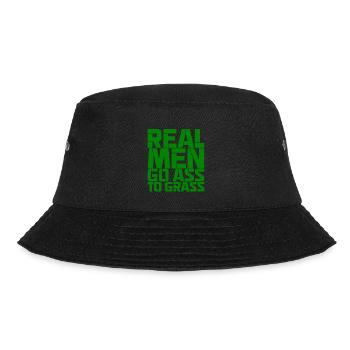 Real Men Go Ass To Grass - Bucket Hat - Schwarz - Vorne - Lela (165cm)