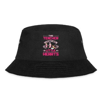 This teacher loves her little hearts - Bucket Hat - Schwarz - Vorne - Lela (165cm)
