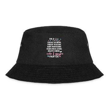 OB GYN Nurse Obstetrics Gynecology - Bucket Hat - black - Front - Lela (165cm)